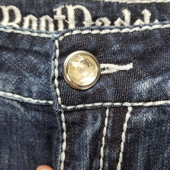 Boot Daddy Jeans Womens 10 Petite Blue Bootcut Stretch Denim *Altered* - Picture 5 of 16